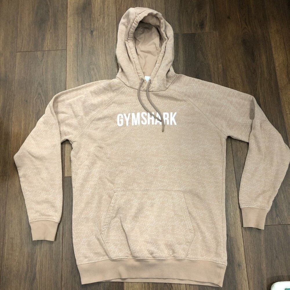 Gymshark Sweater Womens Sz Medium Pink Geometric Graphic Pullover Hoodie